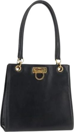 Ferragamo Pre-owned Leren Schoudertas - Dames - Vintage Schoudertas - Blauw - ONE Size - Leer - Vintage