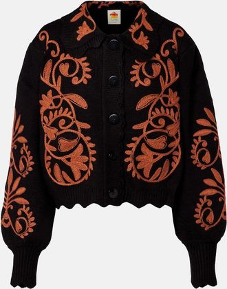 Farm Rio Cardigan Cornely Ainika con ricamo smerlato