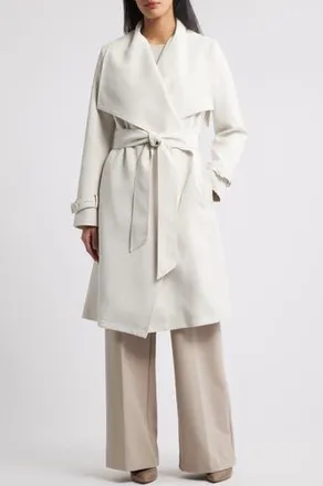 Max Azria Belted Trench Coat in Marshmallow at Nordstrom Rack, Size X-Large