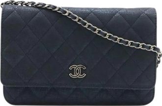 Chanel Pre-owned Vintage Schoudertas - Dames - Vintage Schoudertas - Blauw - ONE Size - Leer - Vintage