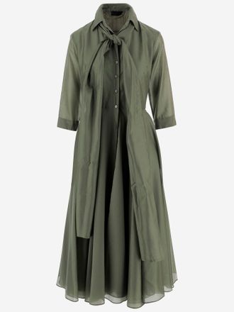 F.it Kleid aus Lyocell-Mischung mit geknotetem Kragen