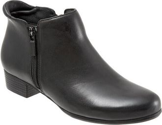 Trotters Major Boot Womens 6 Black Leather Dual Zipper Block Heel Ankle ZPO2448