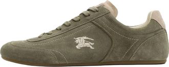 Burberry Leather Knight Runner Sneakers Airforce Green Tawny Beige 81274751