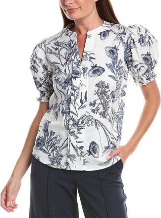 T Tahari Split Neck Blouse