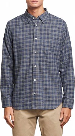 Nn.07 Cohen Brushed Flannel Checked Shirt In Blue Check