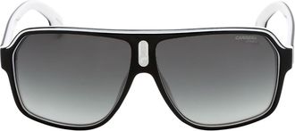 Carrera grijze lens witte binnenpoten zwarte zonnebril