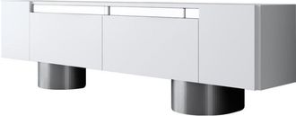 Asir Group LLC Mobili TV, tavolo TV, credenza bassa Stand Bianco Argento