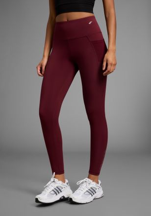 FAYN SPORTS Funktionshose FAYN SPORTS Push-up Lauf-Tights, Damen, Gr. 42, N-Gr, rot (bordeaux), Interlock, Obermaterial: 77% Polyester, 23% Elasthan, unifarben, s