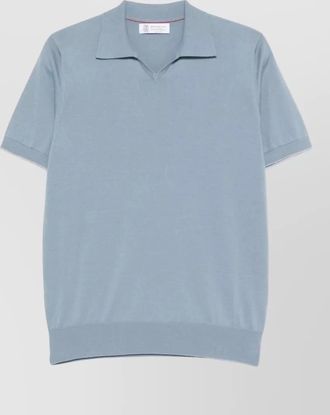 Brunello Cucinelli cotton polo shirt with ribbed hem and collar