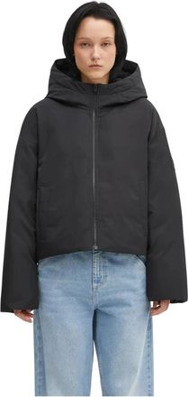 Maison Kitsun&eacute; Hooded Puffer Jacket - Dames - Gewatteerde jassen - Zwart - S - Katoen - Jassen