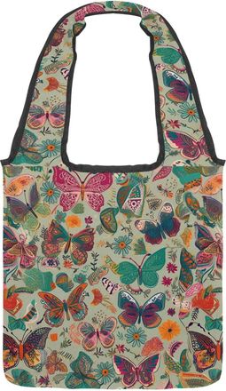 Generic Aesthetic Beautiful Butterflies Daisy Reversible Canvas Shoulder Tote - Double-Sided Print, 12oz Cotton, 27cm Drop, Fold-Flat Bag for Travel, Shopping