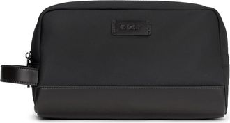 Kazar Zwarte tweevaks cosmetische tas - Heren - Toilettassen - Zwart - ONE Size - Leer - Tassen