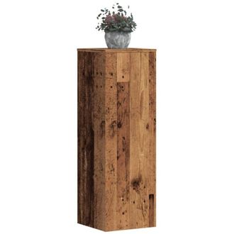 vidaXL Vidaxl - Soportes De Plantas 2 Uds Madera Roble Envejecido 33x33x100 Cm
