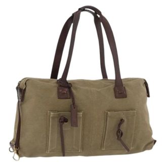 Gucci Pre-owned Handbags, female, Green, Size: ONE SIZE Pre-owned Vintage Canvas Shoulder Bag