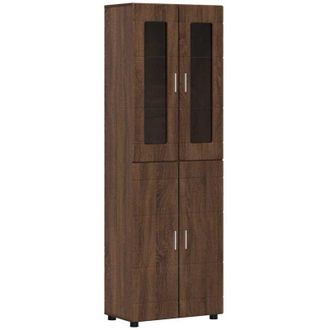 vidaXL Aparador Alto Con Estante Roble Marr&oacute;n 60 X 35 X 182 Cm Vidaxl