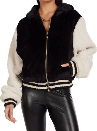 Michael Lauren Sway Sherpa Jacket In Black/milk