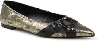 Zigi Soho Hilo Pointed Toe Flat in Gold Leather at Nordstrom, Size 10