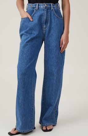 Cotton On Womens Adjustable Wide Jean in Sea Blue at Nordstrom, Size 2