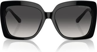 Michael Kors Nice 57mm Gradient Square Sunglasses in Black /Dark Grey Gradient at Nordstrom