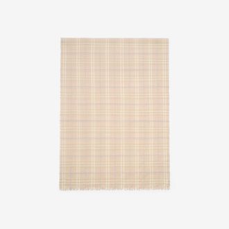 Burberry Wide Check Wool Silk Blend Scarf