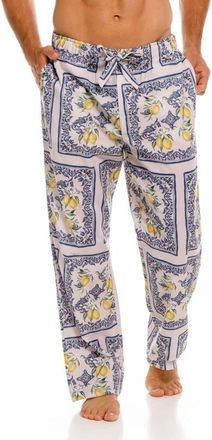 The Lazy Poet Drew Capri Linen Pajama Pants in White at Nordstrom, Size Xx-Large