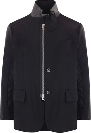 sacai Jassen, Heren, Zwart, S, Wol, Tailored Jacket