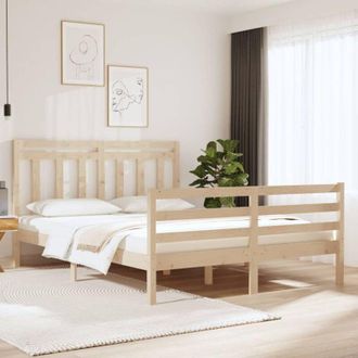 vidaXL Estructura De Cama Madera Maciza 120x190 Cm Vidaxl