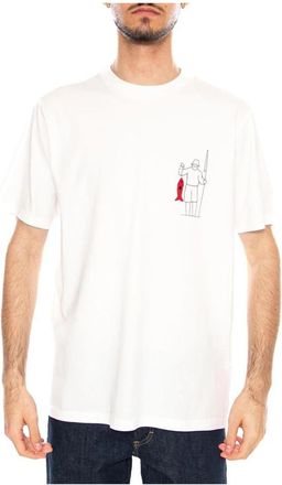 Thinking Mu T-shirt met ronde hals - Heren - T-shirts - Wit - L - Katoen - Tops