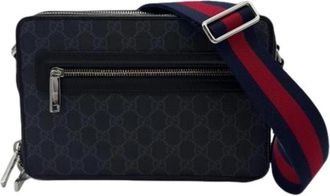 Gucci Pre-owned Vintage Schoudertas - Heren - Vintage Schoudertas - Blauw - ONE Size - Leer - Vintage