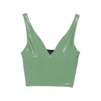 Macron V-neck Cropped Performance Top