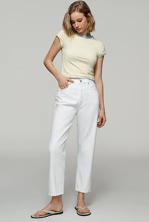 A Gold E 90s Crop Mid-Rise Relaxed Straight-Leg Jeans