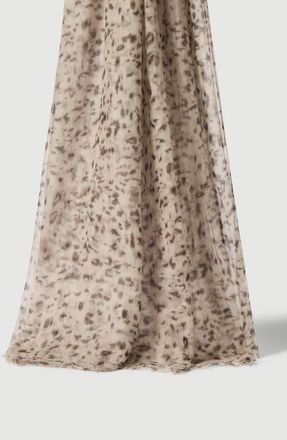 Brunello Cucinelli Lynx print cashmere scarf in Beige at Nordstrom