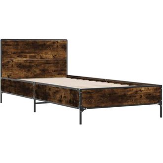 vidaXL Bed Frame without Mattress Smoked Oak 75x190 cm Small Single Vidaxl