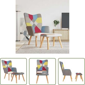 vidaXL vidaXL Design patchwork - Poltrona Relax con Poggiapiedi in Tessuto Patchwork