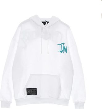 Dolly Noire Lichtgewicht Hoodie met 3D Letters Wit - Heren - Hoodies - Wit - XL - Katoen - Hoodies & sweatvesten
