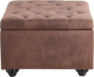 VENTE-UNIQUE.COM Puf microfibra marr&oacute;n