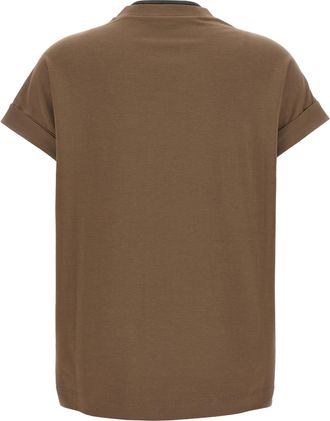 Brunello Cucinelli Womens Brown Cotton T-Shirt