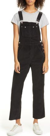 Rag & Bone Ruth Straight Leg Corduroy Overalls in Black at Nordstrom, Size 24
