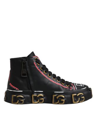 [DOLCE & GABBANA] ヴィンテージ ミッドトップ スニーカー Dolce & Gabbana Wave mid-top Sneakers | Black | FARFETCH