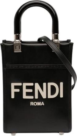 Fendi Pre-owned Mini Sunshine Shopper - Dames - Vintage Shopper - Zwart - ONE Size - Leer - Vintage