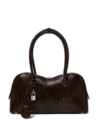 Stella McCartney medium Ryder padlock shoulder bag - women - Cotton/Brass/Polyester - One Size - Brown