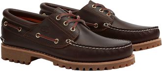 Timberland Mens Boat Shoes 3-Eye Lug Brown Leather