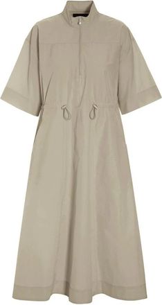 Bitte Kai Rand Midi Overhemdjurk - Dames - Casual kleedjes - Beige - M - Leer - Kleedjes