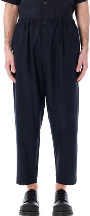 Marni Navy Blue Tropical Crop Pants