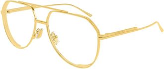 Bottega Veneta Glasses, unisex, Yellow, Size: 60 MM Pilot Sunglasses
