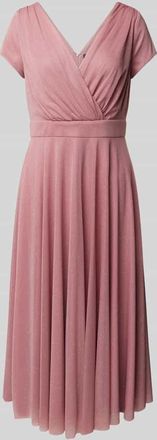 Vera Mont Knielanges Cocktailkleid in Wickel-Optik in Rose, Gr&ouml;&szlig;e 36