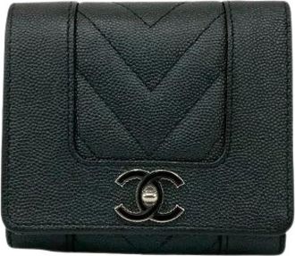 Chanel Pre-owned Vintage Portemonnee - Dames - Vintage Accessoires - Zwart - ONE Size - Leer - Vintage