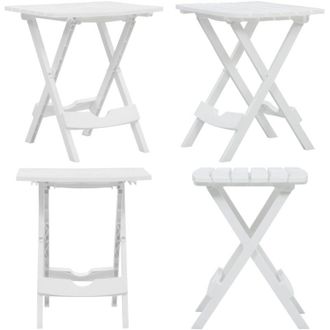 vidaXL Tavolo da Giardino Pieghevole 45,5x38,5x50cm Bianco - Tavolo pieghevole - Tavolo esterno