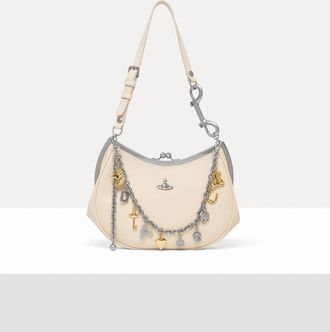 Vivienne Westwood Charm Frame Purse Supple Leather Cream-purple / Red / Bluesilver-ch One Size Women