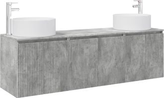 vidaXL Juego De Muebles De Ba&ntilde;o 3 Uds. Gris Hormig&oacute;n Vidaxl
